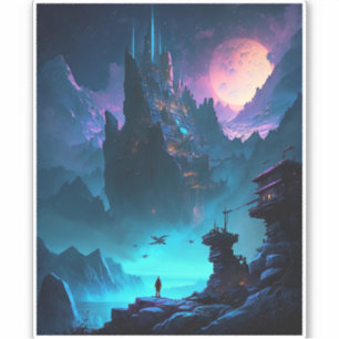 Science Fiction Futuristic City Sticker