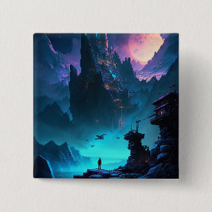 Science Fiction Futuristische City-Taste Button