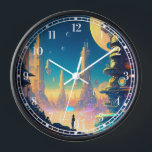 Science Fiction Futuristische City-Uhr Uhr<br><div class="desc">Fantasy Art Produkte von The Lunarium.</div>