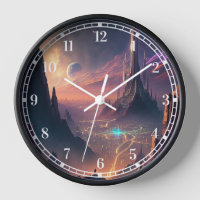 Science Fiction Futuristische City-Uhr