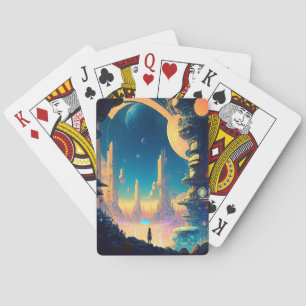 Science Fiction Futuristische Stadt Spielkarten