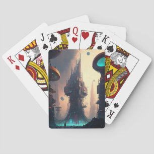 Science Fiction Futuristische Stadt Spielkarten