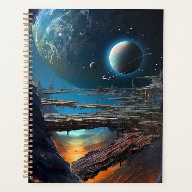 Science Fiction Futuristische Weltraumstadt Planer (Vorderseite)