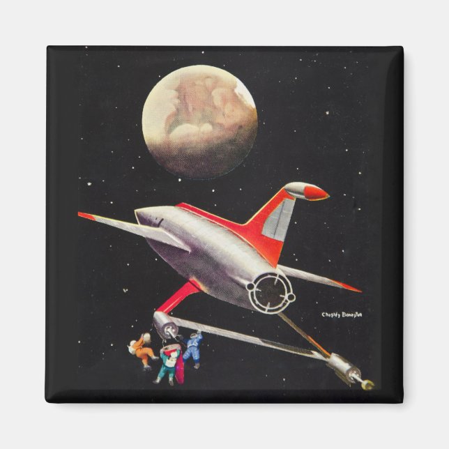 Science Fiction Galaxy Raumschiff Astronauten Mars Magnet (Vorne)