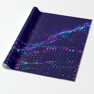 Science-Fiction-Hintergrund. Digitale Welle mit vi Geschenkpapier