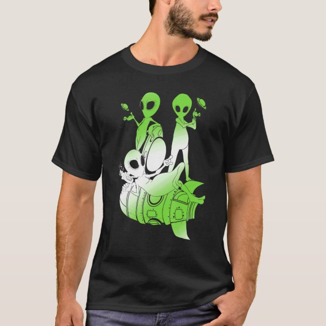 Science Fiction Niedliche Außerirdischen Extraterr T-Shirt (Vorderseite)