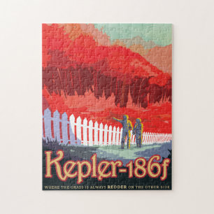 Science-Fiction-Reise-Werbung, Planet Kepler-186f Puzzle