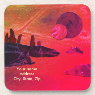 Science-Fiction "Seas of Fire" molten Lava Alien w Getränkeuntersetzer