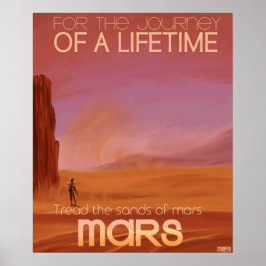 Science Fiction Vintage Mars Urlaub Illustration Poster
