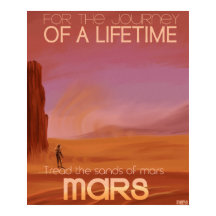Science Fiction Vintage Mars Urlaub Illustration