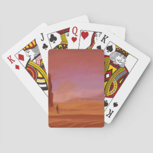 Science-Fiction-Vintage-Mars-Urlaub-Illustration Spielkarten