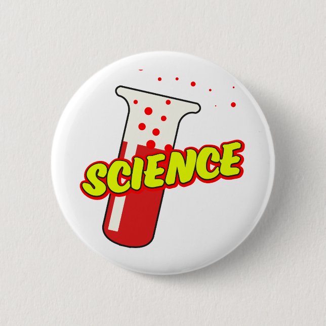 Science Flask Cartoon Button (Vorderseite)