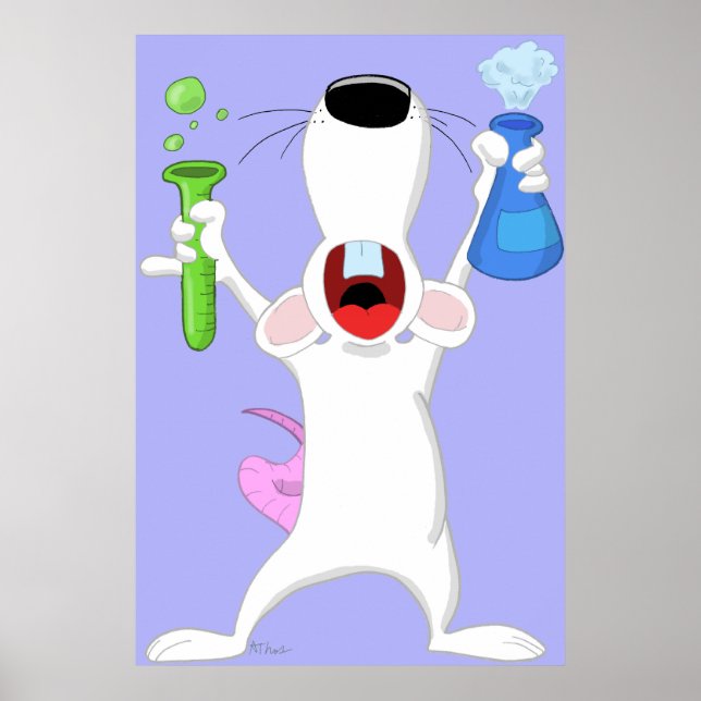 Science Geek Labrador Rat Poster Print (Vorne)