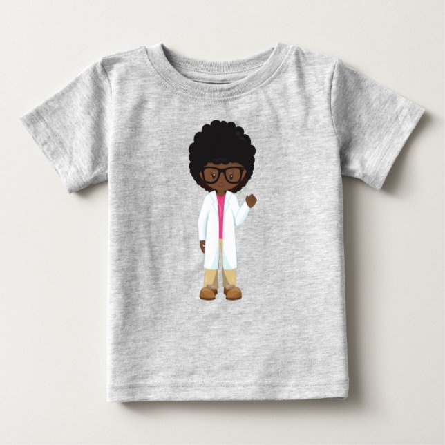 Science Girl, Afrikanisches Mädchen, Wissenschaftl Baby T-shirt (Vorderseite)