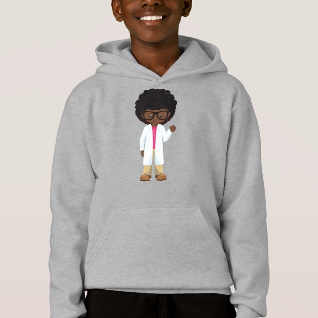 Science Girl, Afrikanisches Mädchen, Wissenschaftl Hoodie (Vorderseite)
