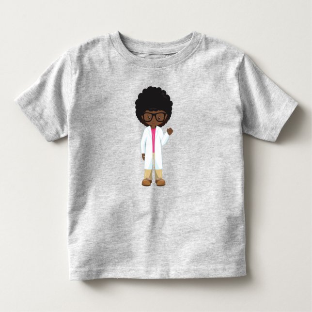 Science Girl, Afrikanisches Mädchen, Wissenschaftl Kleinkind T-shirt (Vorderseite)