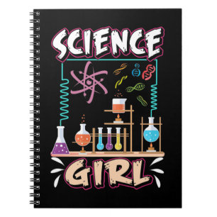 Science Girl Chemistry Laboratory Scientist Notizblock