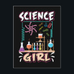 Science Girl Chemistry Laboratory Scientist Postkarte<br><div class="desc">Science Girl Chemistry Laboratory Scientist. Studentenchemistin für weibliche Forscher.</div>