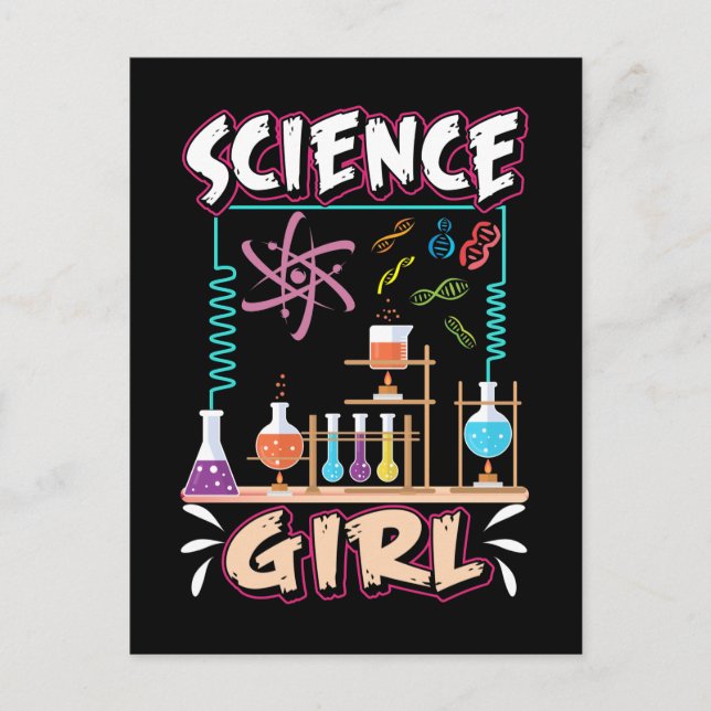 Science Girl Chemistry Laboratory Scientist Postkarte (Vorderseite)