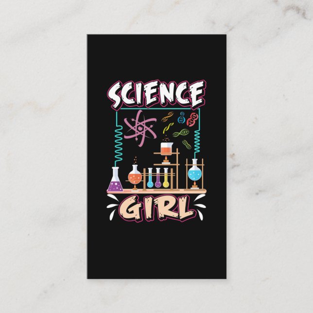 Science Girl Chemistry Laboratory Scientist Visitenkarte (Vorderseite)