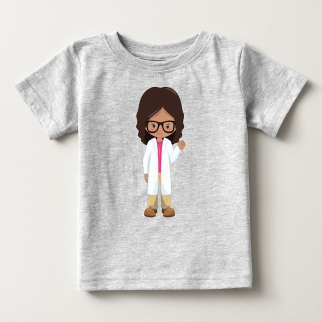 Science Girl, Latina Girl, Niedlich Girl, Scientis Baby T-shirt (Vorderseite)