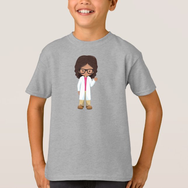 Science Girl, Latina Girl, Niedlich Girl, Scientis T-Shirt (Vorderseite)