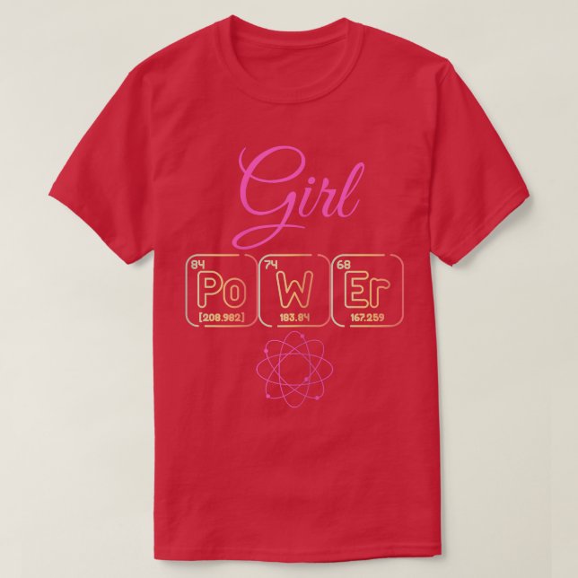 Science Girl Power Feminist Periodic Table  T-Shirt (Design vorne)