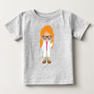 Science Girl, Scientist, Niedlich Girl, Orange Hai Baby T-shirt