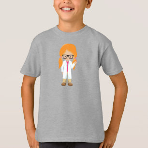 Science Girl, Scientist, Niedlich Girl, Orange Hai T-Shirt