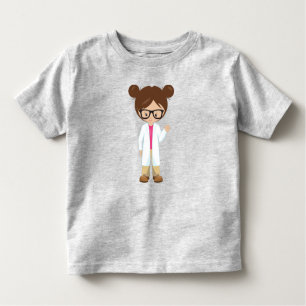 Science Girl, Scientist, Niedliches Mädchen, braun Kleinkind T-shirt