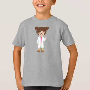 Science Girl, Scientist, Niedliches Mädchen, braun T-Shirt