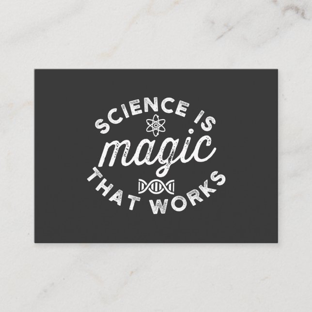 SCIENCE IS MAGIC THAT WORKS VISITENKARTE (Vorderseite)