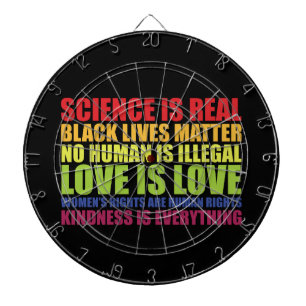 Science ist real Black Lives Matter LGBT Stolz Dartscheibe