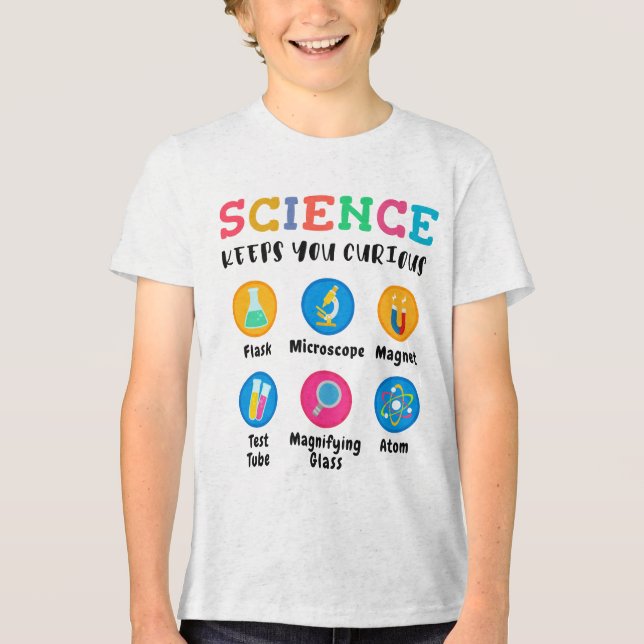 Science keeps you curious Tri-Blend shirt (Vorderseite)