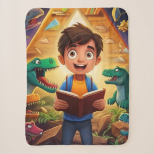 Science Kid Reading to Dinosaurs - Einzigartiges D Sherpadecke