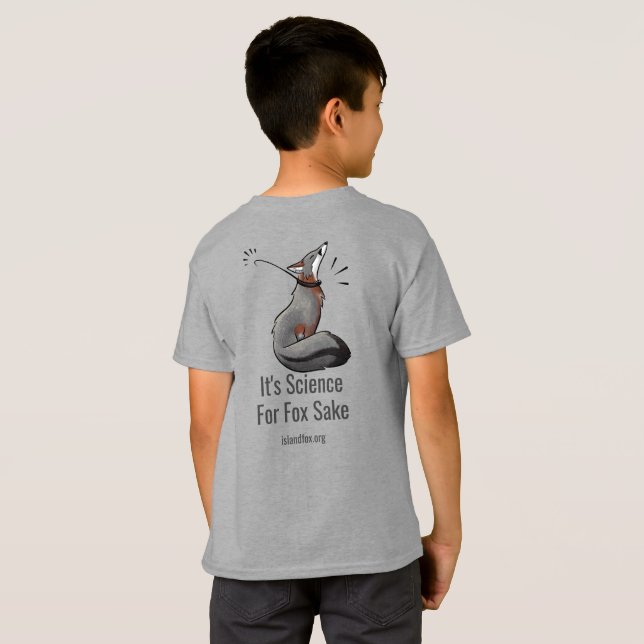 Science Kids T - Shirt Logo Front Science Fox Back (Schwarz voll)