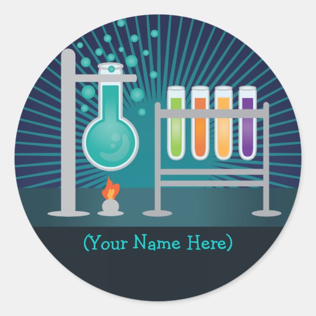 Science Laboratory Birthday Stickers (Vorderseite)