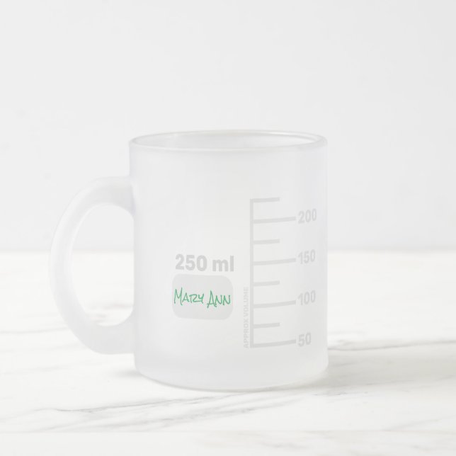 Science Labrador Beaker Personalisiert Big Label T Mattglastasse (Links)