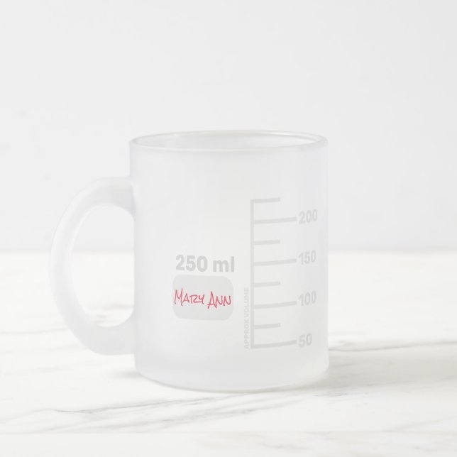 Science Labrador Beaker Personalisiert Big Label T Mattglastasse (Links)