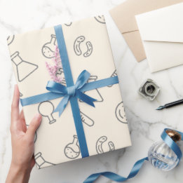 Science Labrador Equipment Yellow Creme Chemical Geschenkpapier