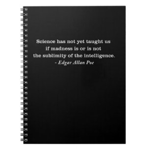 Science Madness Edgar Allan Poe Zitat Notizblock