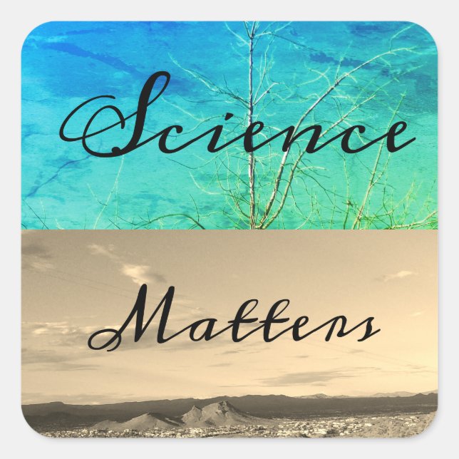 Science Matters Button Quadratischer Aufkleber (Vorderseite)