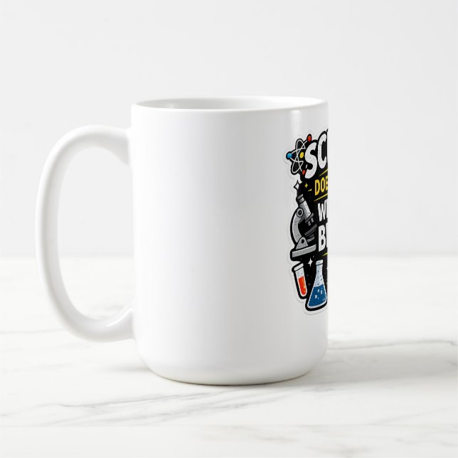 Science Over Belief – Funny Science Quote Design Kaffeetasse (Links)