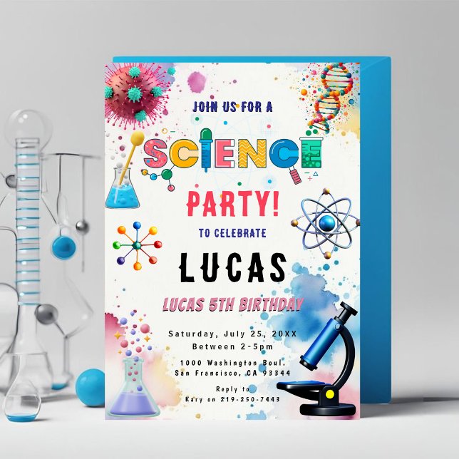 Science Party Einladung zum Geburtstag (Von Creator hochgeladen)