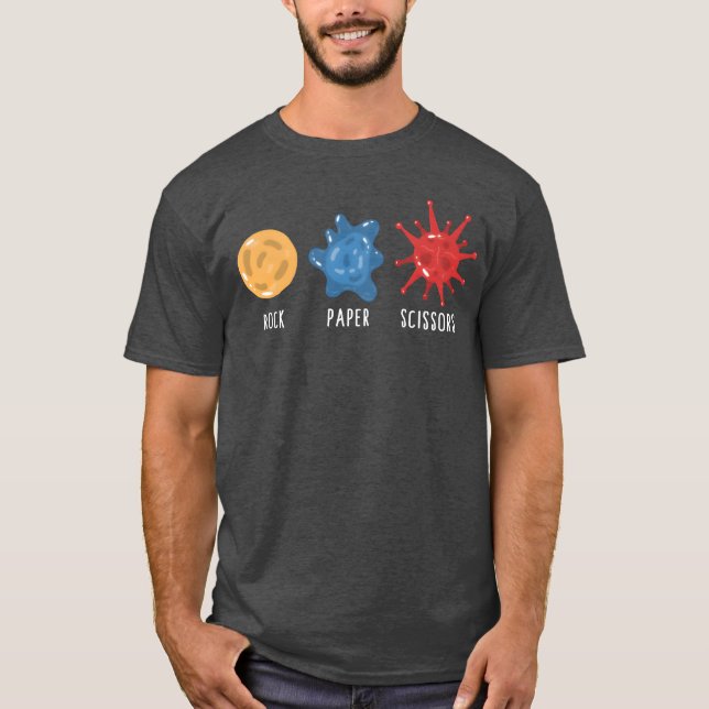 Science Rock Paper Scissor Microorganism friend T-Shirt (Vorderseite)