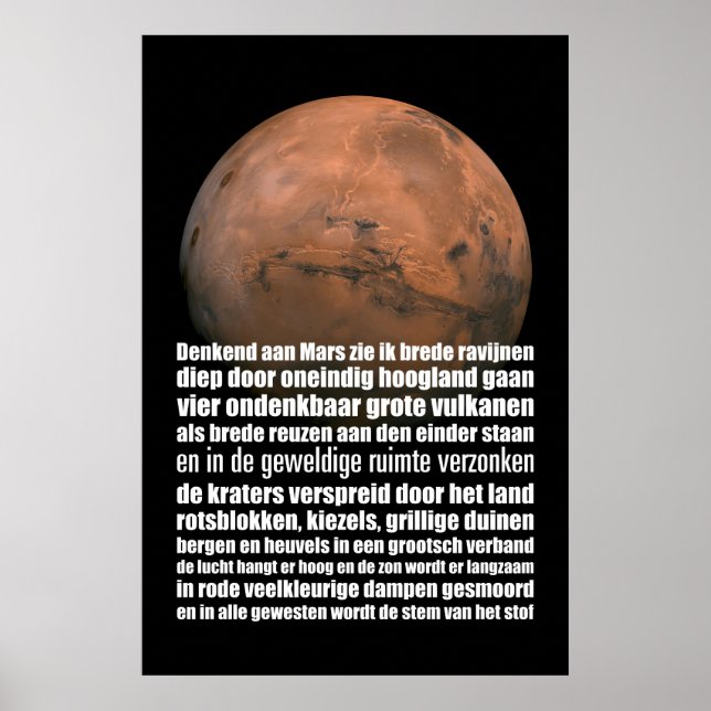 Science Schwarz-weiß Mars Globe Marsman Poster (Vorne)