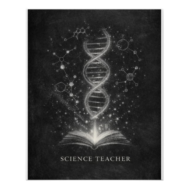 Science Teacher Chalk Dust Constellation Art Poster (Vorderseite)