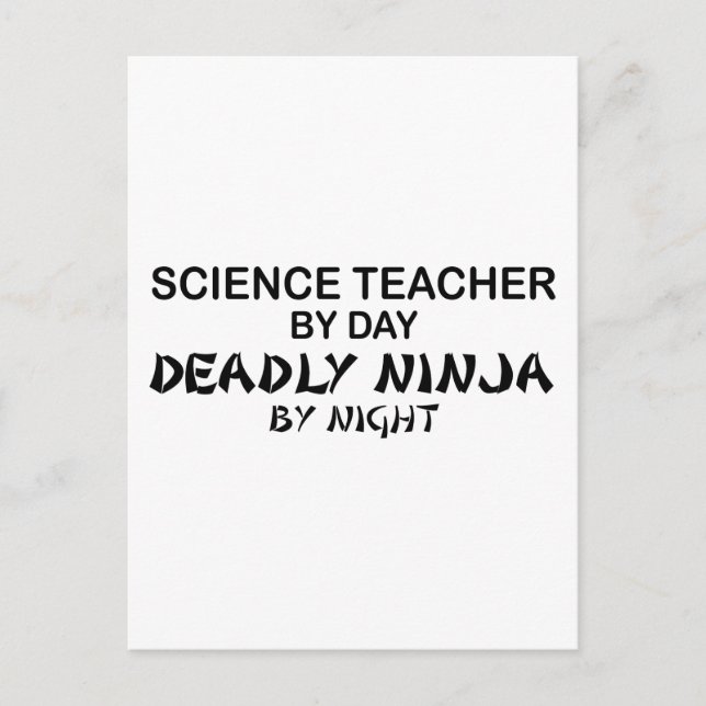 Science Teacher Deadly Ninja Postkarte (Vorderseite)