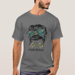 Science Teacher Messy Bun Life Haare Brille Back T T-Shirt<br><div class="desc">Science Teacher Mesy Bun Life Hmai Gläser zurück zur Schule</div>