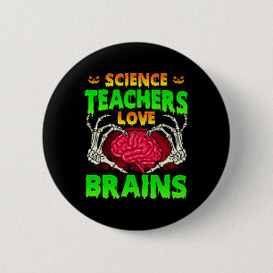 Science Teachers Liebe Gehirne Skeletton Handherz  Button